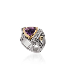Load image into Gallery viewer, Arrivo Trillion Ring with Pave Diamonds