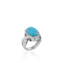 Load image into Gallery viewer, Signature Turquoise and Pave Diamond Ring