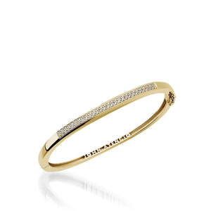 Women's 14 karat Yellow Gold Essence Bracelet with Pave Diamonds