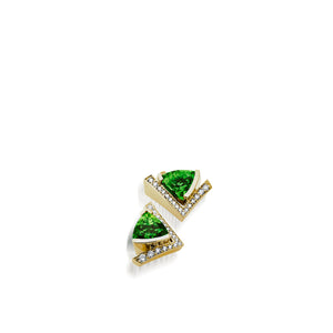 Pinnacle Gemstone Stud Earrings with Pave Diamonds