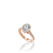 Load image into Gallery viewer, Satin Round White Gold Engagement Ring