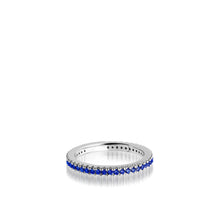 Load image into Gallery viewer, Women&#39;s 14 karat White Gold Essence Blue Sappire Stack Ring
