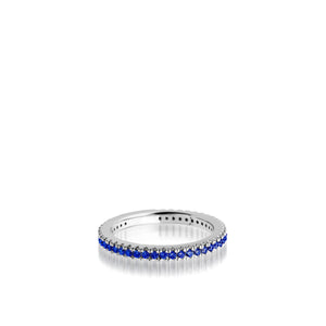 Women's 14 karat White Gold Essence Blue Sappire Stack Ring