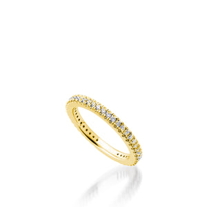Women's 14 karat Yellow Gold Essence Pave Diamond Stack Ring