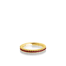 Load image into Gallery viewer, Women&#39;s 14 Karat Yellow Gold Essence Ruby Stack Ring
