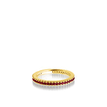 Load image into Gallery viewer, Women's 14 Karat Yellow Gold Essence Ruby Stack Ring