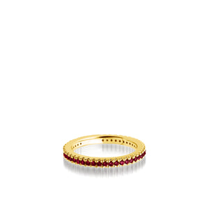 Women's 14 Karat Yellow Gold Essence Ruby Stack Ring