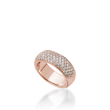 Load image into Gallery viewer, Women&#39;s 14 karat Rose Gold Essence Wide Band Ring with Pave Diamonds
