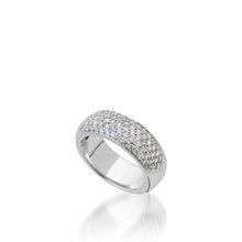 Load image into Gallery viewer, Women&#39;s 14 karat White Gold Essence Wide Band Ring with Pave Diamonds
