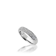 Load image into Gallery viewer, Women's 14 karat White gold Essence Band Ring with Pave Diamonds