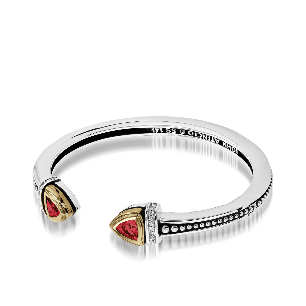 Arrivo Narrow Trillion Cuff Bracelet with Pave Diamonds – John Atencio