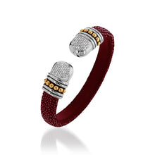 Load image into Gallery viewer, Apollo Shagreen Cuff with Pave Diamonds