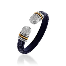 Load image into Gallery viewer, Apollo Shagreen Cuff with Pave Diamonds