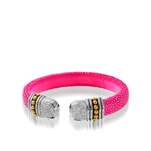 Load image into Gallery viewer, Apollo Pink Shagreen Cuff with Pave Diamonds
