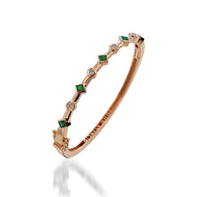 Load image into Gallery viewer, Paloma Rose Gold, Emerald Gemstone and Diamond Bracelet