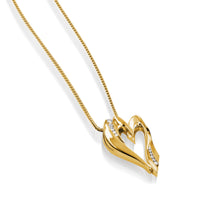 Load image into Gallery viewer, 14 karat Yellow Gold Cherish Diamond Heart Pendant