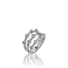 Load image into Gallery viewer, Women's 14 karat White Gold Paloma Three-Row Diamond Ring