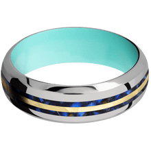 Load image into Gallery viewer, Titanium + Polish , Polish Finish + Robins Egg Blue