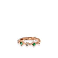 Load image into Gallery viewer, Paloma Rose Gold, Emerald Gemstone and Diamond Ring