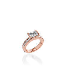 Load image into Gallery viewer, Treasure Emerald Cut White Gold Engagement Ring