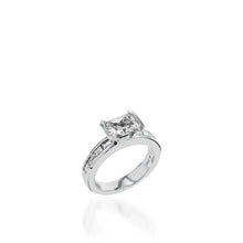 Load image into Gallery viewer, Treasure Emerald Cut White Gold Engagement Ring