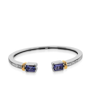 Treasure Gemstone and Diamond Hinged Cuff Bracelet