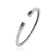 Load image into Gallery viewer, Treasure Small Gemstone and Diamond  Hinged Cuff Bracelet
