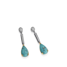 Load image into Gallery viewer, Bermuda Gemstone Dangle Earrings with Pave Diamonds
