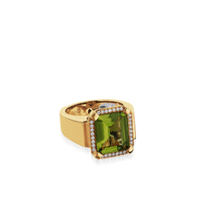 Load image into Gallery viewer, Signature Cushion Peridot and Diamond Ring