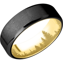 Load image into Gallery viewer, Zirconium + Distressed , Polish Finish + 14K Yellow Gold