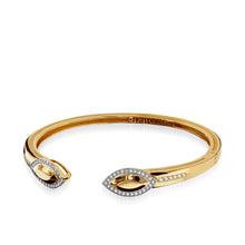 Load image into Gallery viewer, Elixir Gold Diamond Hinged Cuff
