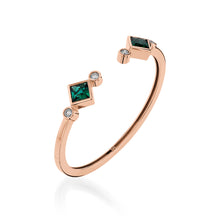 Load image into Gallery viewer, Paloma Lab-Grown Gemstone Hinged Cuff
