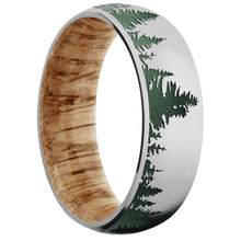 Load image into Gallery viewer, 14K White Gold + Anglesatin Finish + Natural Oak