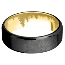 Load image into Gallery viewer, Zirconium + Distressed , Polish Finish + 14K Yellow Gold