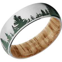 Load image into Gallery viewer, 14K White Gold + Anglesatin Finish + Natural Oak