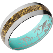 Load image into Gallery viewer, 14K White Gold + Satin Finish + Robins Egg Blue