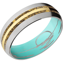 Load image into Gallery viewer, 14K White Gold + Satin Finish + Robins Egg Blue