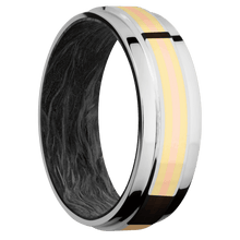 Load image into Gallery viewer, 14K White Gold + Polish Finish + Forged Carbon Fiber
