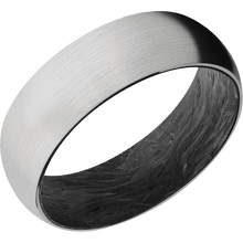 Load image into Gallery viewer, 14K White Gold + Satin Finish + Forged Carbon Fiber