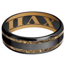 Load image into Gallery viewer, Zirconium + Satin , Polish Finish + Gold