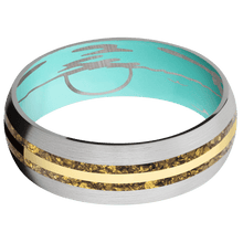 Load image into Gallery viewer, 14K White Gold + Satin Finish + Robins Egg Blue