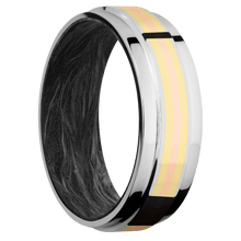 Load image into Gallery viewer, 14K White Gold + Polish Finish + Forged Carbon Fiber