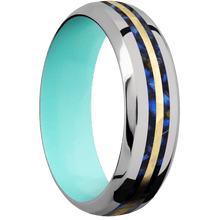 Load image into Gallery viewer, Titanium + Polish , Polish Finish + Robins Egg Blue