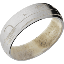 Load image into Gallery viewer, 14K White Gold + Satin Finish + Antler