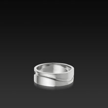 Load image into Gallery viewer, 18-karat Men's White Gold Waves Wedding Band