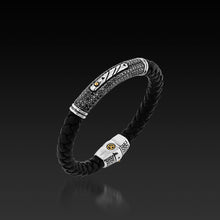Load image into Gallery viewer, Matrix Black Diamond Leather Bracelet