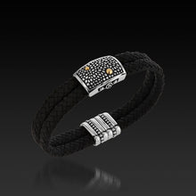 Load image into Gallery viewer, Matrix Black Double Leather Bracelet