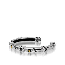 Load image into Gallery viewer, Women's Sterling Silver and 14-karat yellow gold Solar Cuff Bracelet