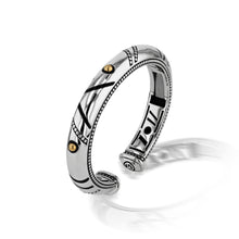 Load image into Gallery viewer, Women's Sterling Silver and 14-karat yellow gold Solar Cuff Bracelet