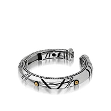Load image into Gallery viewer, Women's Sterling Silver and 14-karat yellow gold Solar Cuff Bracelet